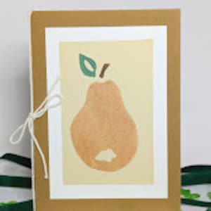 Birnen Stempel Postkarte / Frühling Sommer Grußkarte / Grußkarte für besondere Anlässe / Feier / Geburtstagskarte / Obstprint