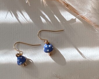 Purple Mushroom Earrings