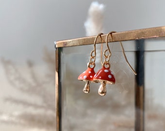 Red Amanita Muscaria "Fly Agaric" Mushroom Earrings