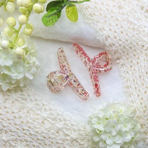 Real Dried Flower Hair Claw Set: Resin Hair Clip Accessories