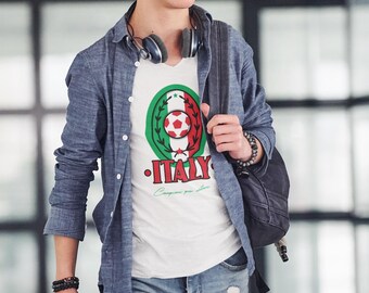Football italia Unisex Jersey Short Sleeve V-Neck Tee