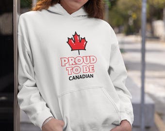 Proud to Be Canadian Hoodie - Unisex Heavy Blend Sweatshirt, Canada Day Gift, Canadian Pride Apparel, Casual Wear, Comfortable Hoodie