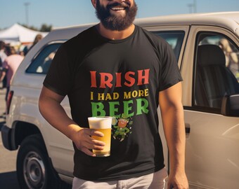St. Patrick's Day Unisex Heavy Cotton Tee - 'Irish I Had More Beer' Graphic Funny T-Shirt, Party Wear, Holiday Apparel, Gift Ideas, Beer