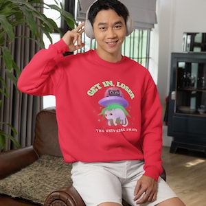 Alien cat sweatshirt Unisex, Heavy blend