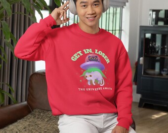 Alien cat sweatshirt Unisex, Heavy blend