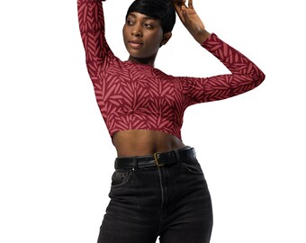 Recycled long-sleeve crop top