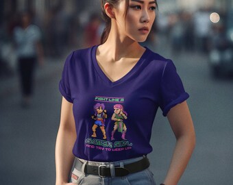 Gamer girl Unisex Jersey Short Sleeve V-Neck Tee