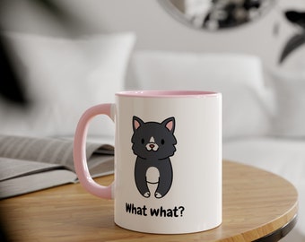 What what cat butt Accent Mugs, 11oz