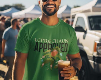 Leprechaun Approved Unisex Heavy Cotton Tee, Funny St. Patrick's Day Shirt, Holiday Gift, Green Shirt, Casual Wear, Seasonal Apparel