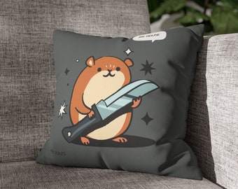 My house hampster Faux Suede Square Pillowcase