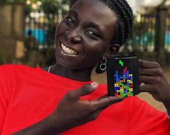 Tetris Black Mug | Retro Game Coffee Cup