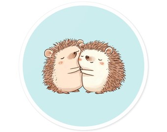 Hedgehog love Round Stickers, Indoor\Outdoor