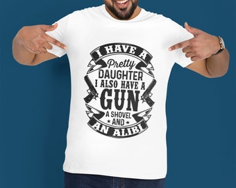 Pretty daughter and a gun Unisex Softstyle T-Shirt