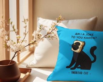 In bread cat Spun Polyester Square Pillow