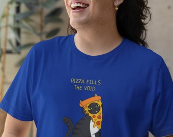 Pizza fills that void cat Unisex Heavy Cotton Tee