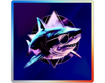 Shark Holographic Die-cut Stickers