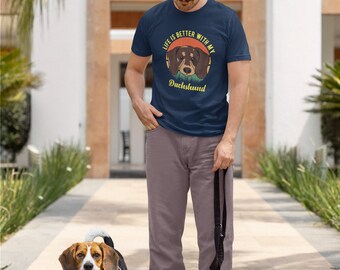 Life better with dashund Unisex Jersey Short Sleeve Tee