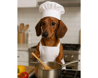 Dachshund Chef Satin Poster
