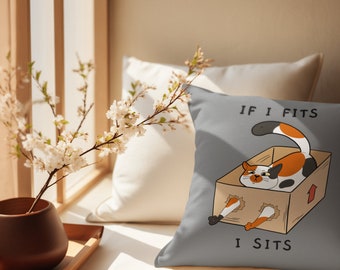 Cat fits n sits Faux Suede Square Pillow