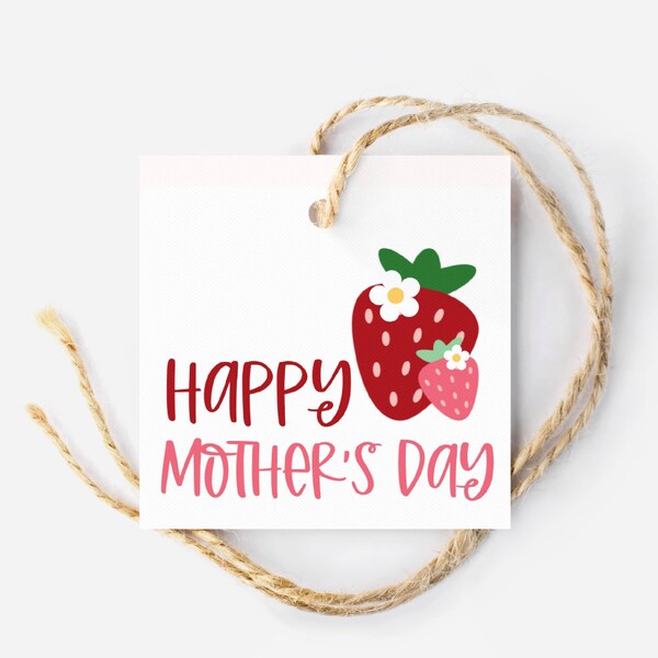 Happy Mother's Day Berry best MAMA Mothers Day cookie Tag |  Cookie Tag | Home Baker Packaging | Strawberry Gift Tag