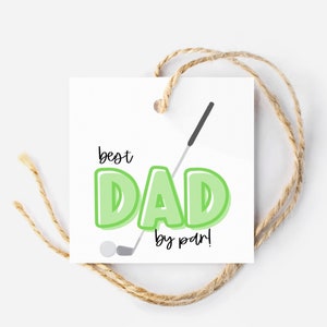 Beste vader door PAR cookie Tag | Gelukkige vaderdagtag | Cookietag | Golfen Cadeaukaartje voor papa | Golf papa cadeau