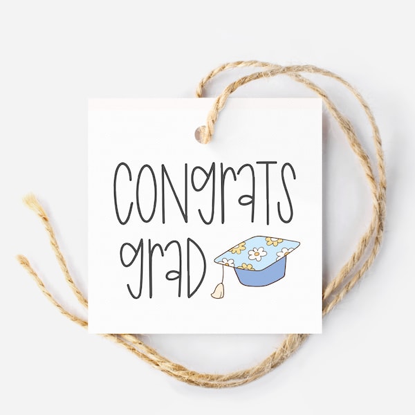 CONGRATS Grad 2024 | Preschool graduation Tag | Preschool Grad Gift Tag | Kinder Graduate | Graduation Cookie Tag