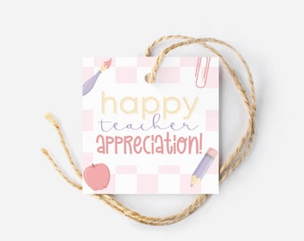 Happy Teacher Appreciation WEEK Printable Teacher appreciation Week Cookie Treat Tag | Teacher Treat Gift tag |  Best Teacher Tag