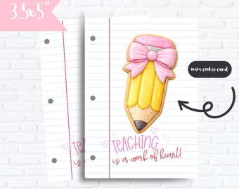 Valentine School Teacher Cookie Card Set | Croquet style | Trendy Teacher | Valentines teacher gift