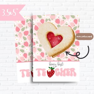 Berry Beste Leraar Waardering Cookie Kaart | Leraar Cookie Backer | Bedankt voor alles wat je doet | Jij bent voor mij de schrijfleraar