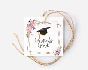 CONGRATS Grad 2024 | Collage Graduation Tag | High School Grad Gift Tag ...