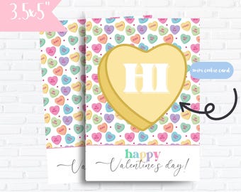Candy Heart Happy Valentine mini cookie Card | Be My Valentine | Mini Cookie Card hearts | valentine cookie packaging