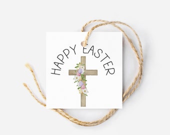 He Is RISEN Easter Cookie Treat Tag  | Square Bakery Easter Cookie Tag | Easter Bunny COOKIE TAG | Hoppy Easter Gift Tag