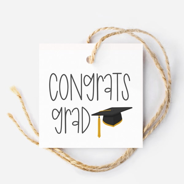 CONGRATS Grad 2024 | Collage graduation Tag | High school Grad Gift Tag | Kinder Graduate | Graduation Cookie Tag