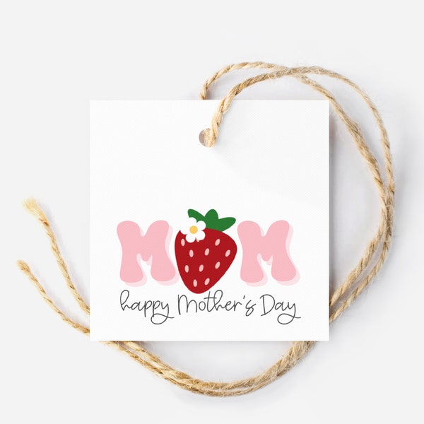 Happy Mother's Day Berry best MAMA Mothers Day cookie Tag |  Cookie Tag | Home Baker Packaging | Strawberry Gift Tag