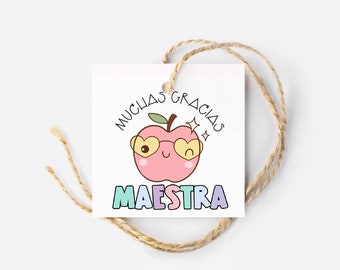 Maestra Teacher appreciation Week Cookie Treat Tag | Teacher Treat Gift tag |  Couldn't pick a better Teacher