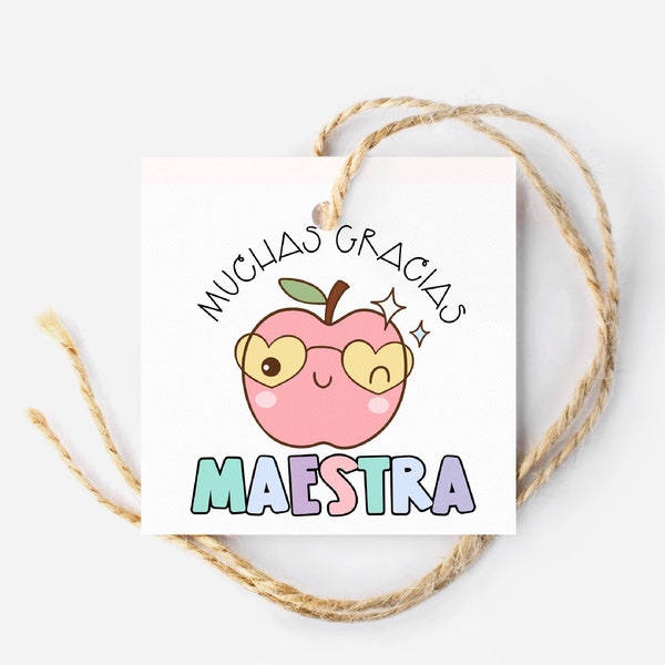 Maestra Teacher appreciation Week Cookie Treat Tag | Teacher Treat Gift tag |  Couldn't pick a better Teacher