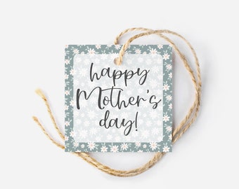 Mothers Day cookie Tag | Boho Daisy | Floral Happy Mothers Day Tag | Cookie Tag | Home Baker Packaging