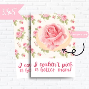 Non potevo scegliere una mamma migliore/Carta per mini biscotti/Carta per biscotti floreale/Carta per biscotti con rose/Confezione per biscotti per la festa della mamma