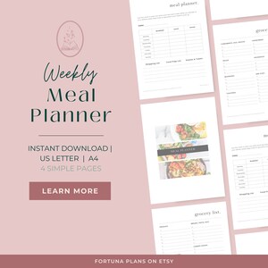 Meal Planner Printable | Grocery List | Digital GoodNotes & Notability | Kitchen Organization Printable | Quiet Luxury | A4 | US Letter