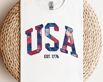 Camiseta floral de EE. UU. para mujer, camiseta patriótica bohemia, camiseta de mujer América 1776, linda camiseta del 4 de julio, regalo patriótico femenino para ella.