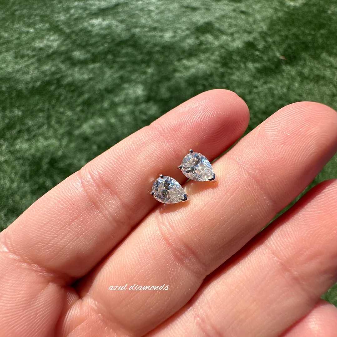 Pear Shape Moissanite Earrings