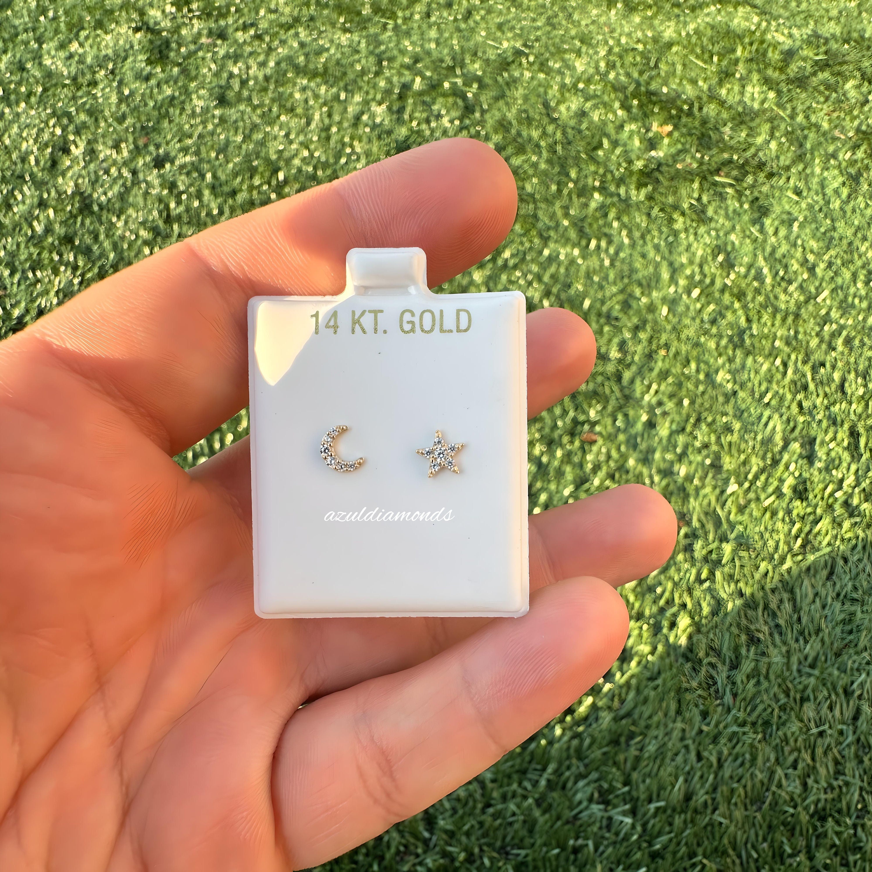 Moon and Star Earrings - Etsy