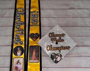 Custom Graduation Stole, Bling Graduation Stole, Personalized Graduation Stole, Grad stole