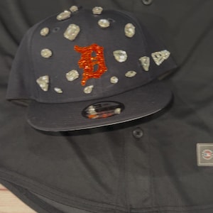 Detroit Hat, CRYSTAL team hat, Tigers hat, bling hat