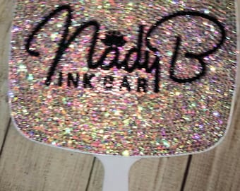 Custom Crystal Large Hand Mirror, Company logo mirror, Business Mirror, Salon Mirror, Bling mirror, Personalized mirror