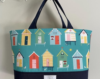 Bucket Bag, Tote, Stricken häkeln Projekttasche, Strandhütten