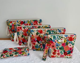 Strick- und Häkelprojekttasche, Baumwoll-Canvas-Tragetasche mit Blumenmuster von Rifle Paper Co., Beutel, extra groß