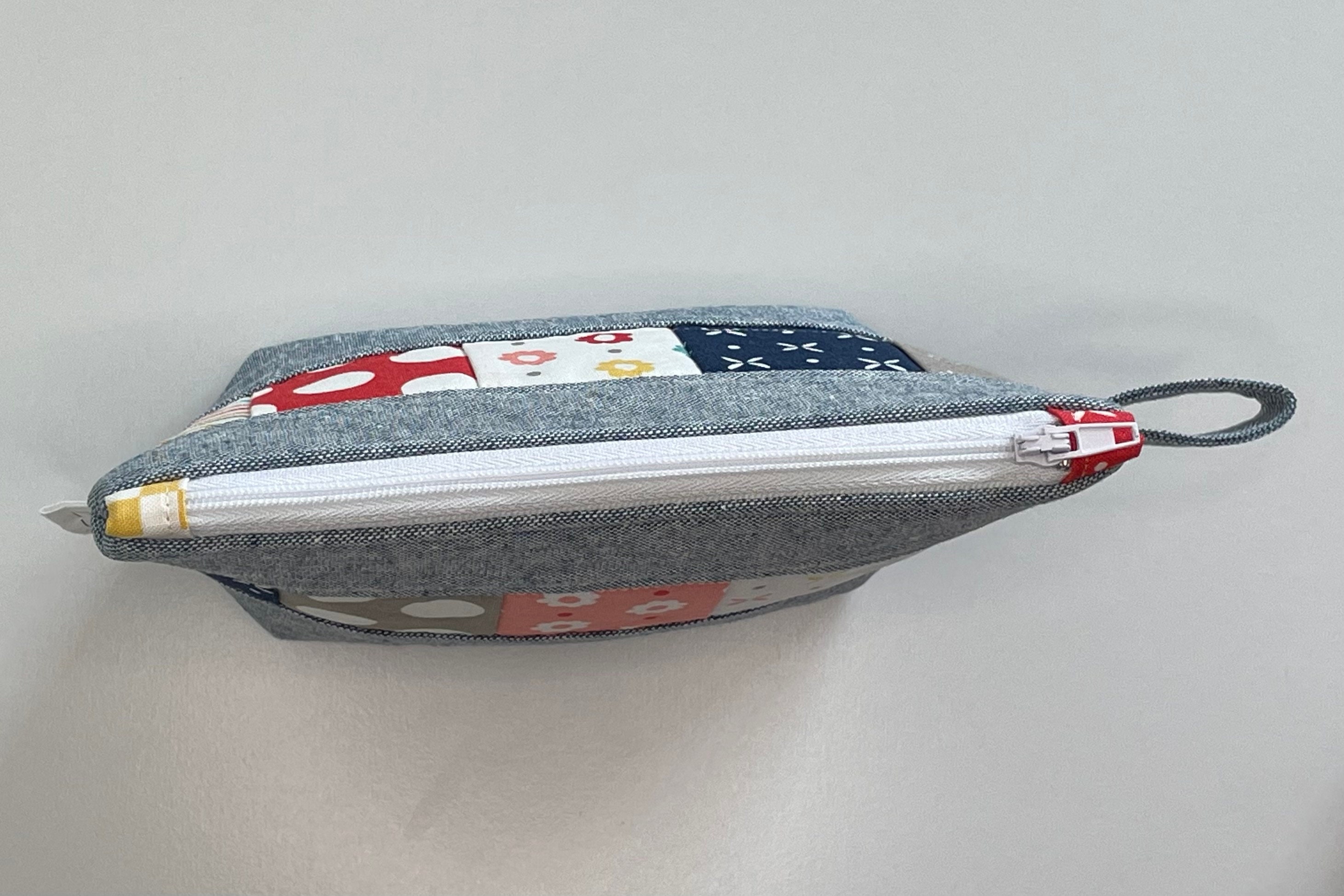 Knitting Notions Pouch, Crochet Notions Bag, Quilted Bag, Colorful