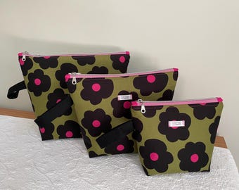 Stricken, Häkeln Projekttasche: Bold Floral Zipper Tote, Tasche