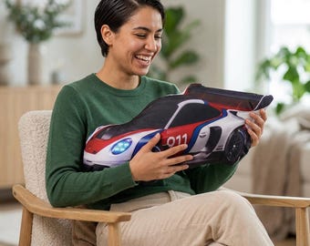 Racing Porsche 911 Pillow | Shaped Car Throw Pillow